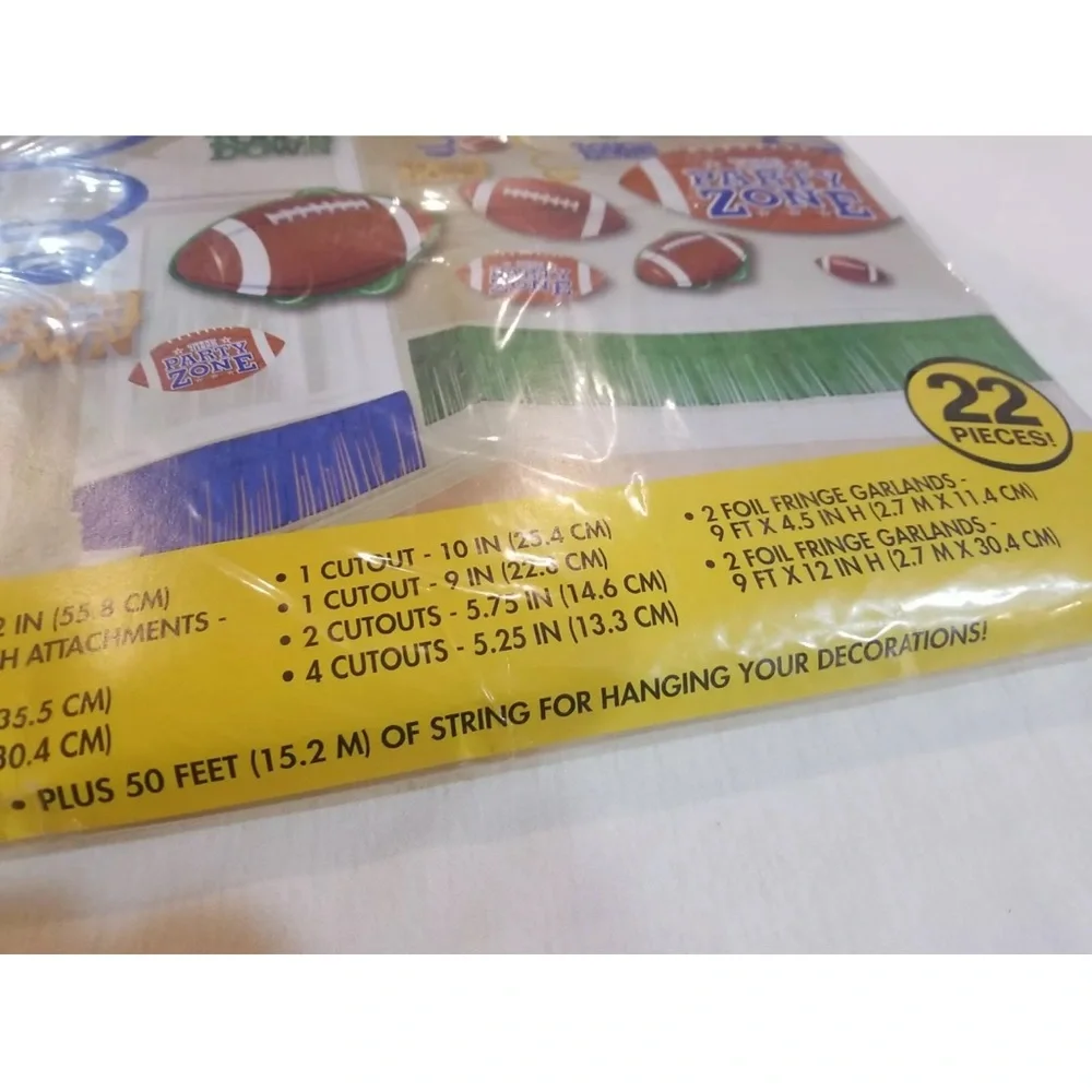 Giant Room Decorating Kit FOOTBALL - The Party Zone - 22 Pieces Mega Value Pack.